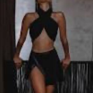 ShopNotice Black Wraparound Skirt